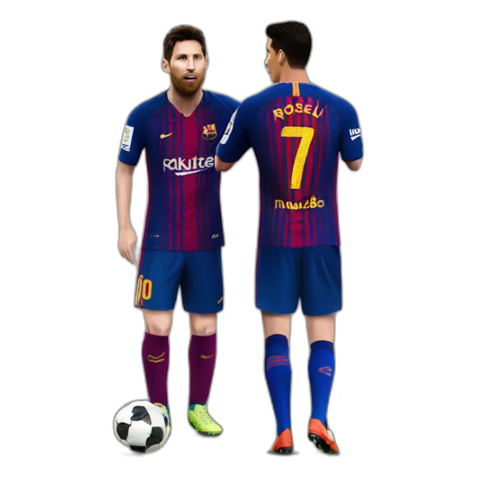 Realistic Leo Messi and realistic Cristiano Ronaldo kissing sticker