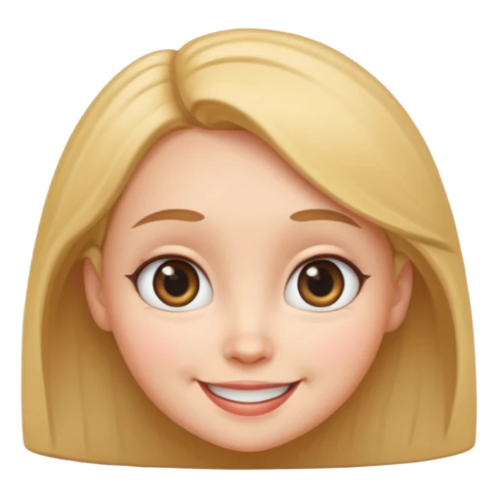 very big head and small body female cartoon sticker