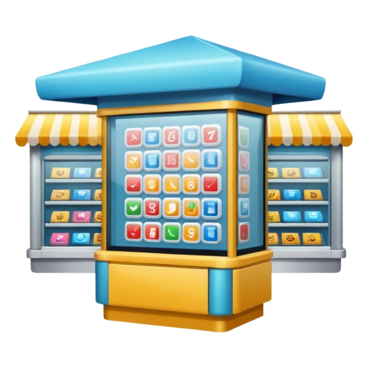 kiosk in a shopping center sticker