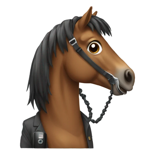 Horse with phone  sticker
