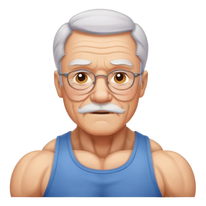 A grandpa with muscles sticker