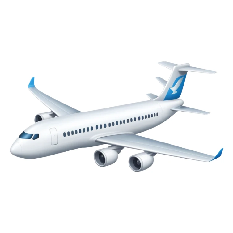 Commercial passenger airplane with wings sticker