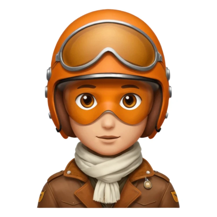 renard aviateur, casque en cuir vintage, écharpe blanche, blouson aviateur sticker