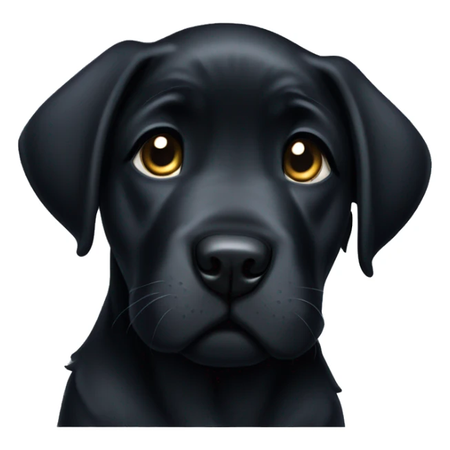 Tired black mastiff lab puppy sticker
