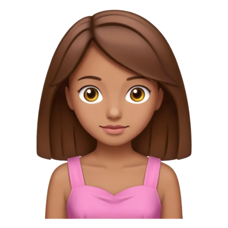 pink wearing girl with brown hair sticker