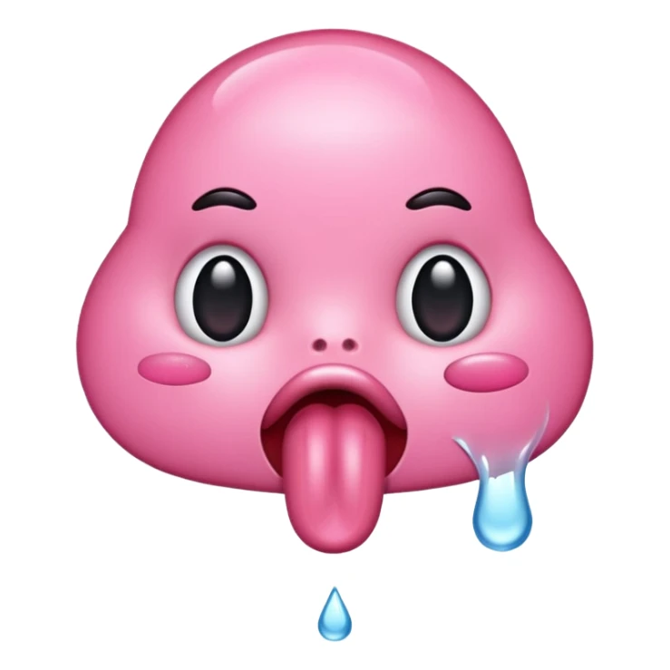 une lanque qui pend avec une goutte de bave sticker