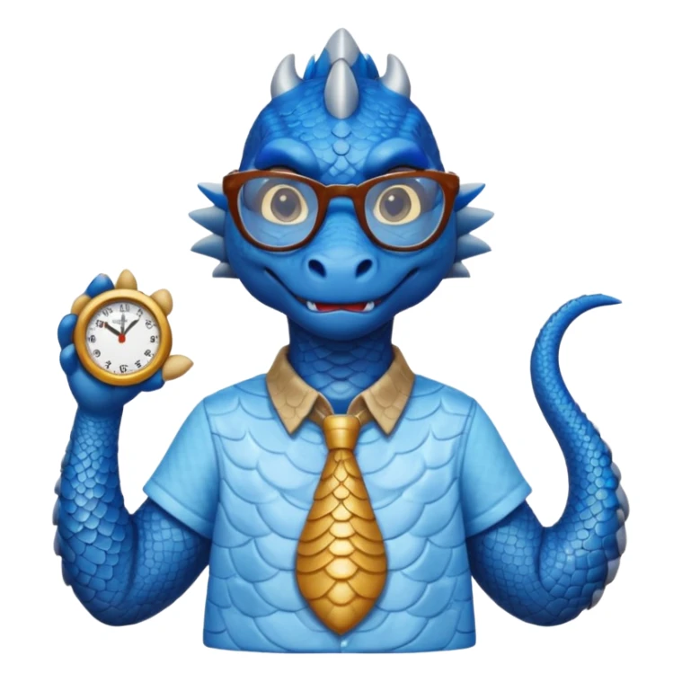 blue dragon with shirt and glasses sticker