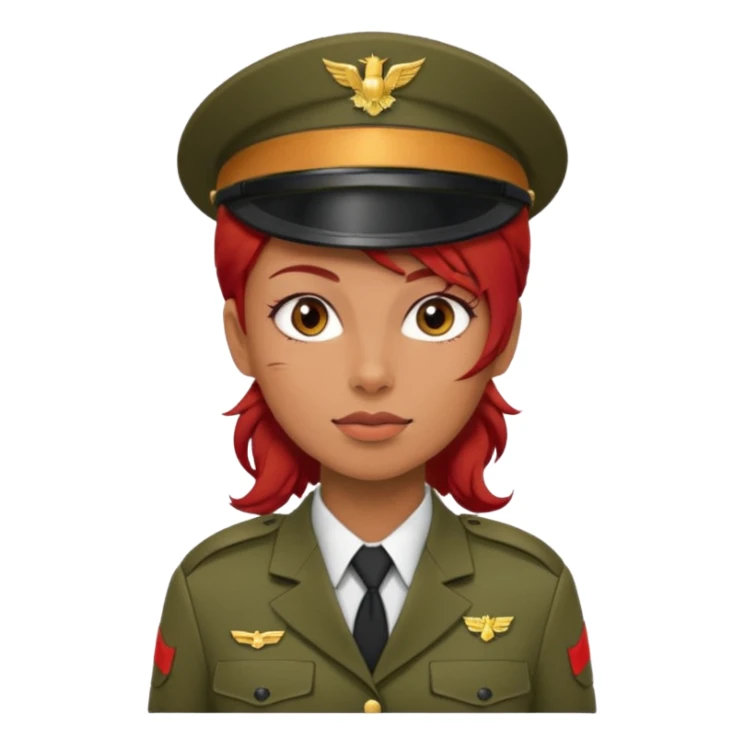 Female Soldier red hair sticker