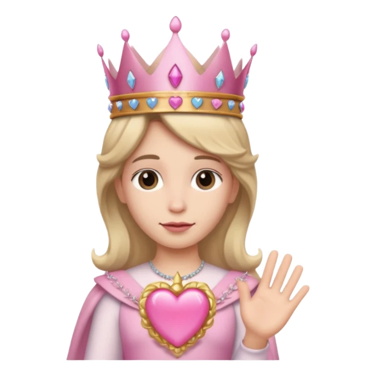 Jesús con un corazón rosado y una corona en su mano de princesa  sticker