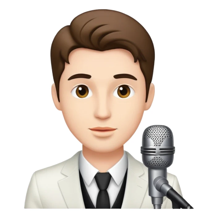 Elegant male singer white sticker