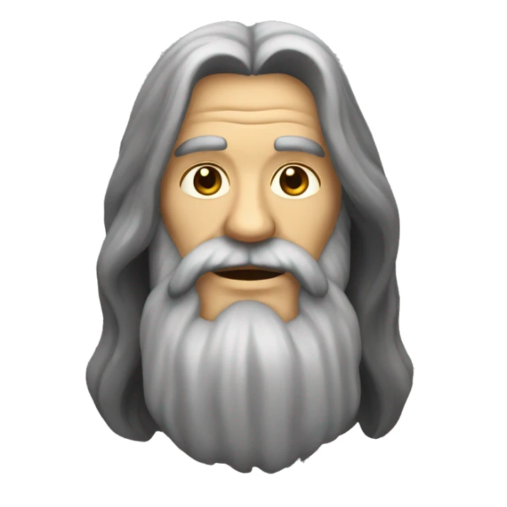 old hippie with long dark hair and a beard no glasses sticker