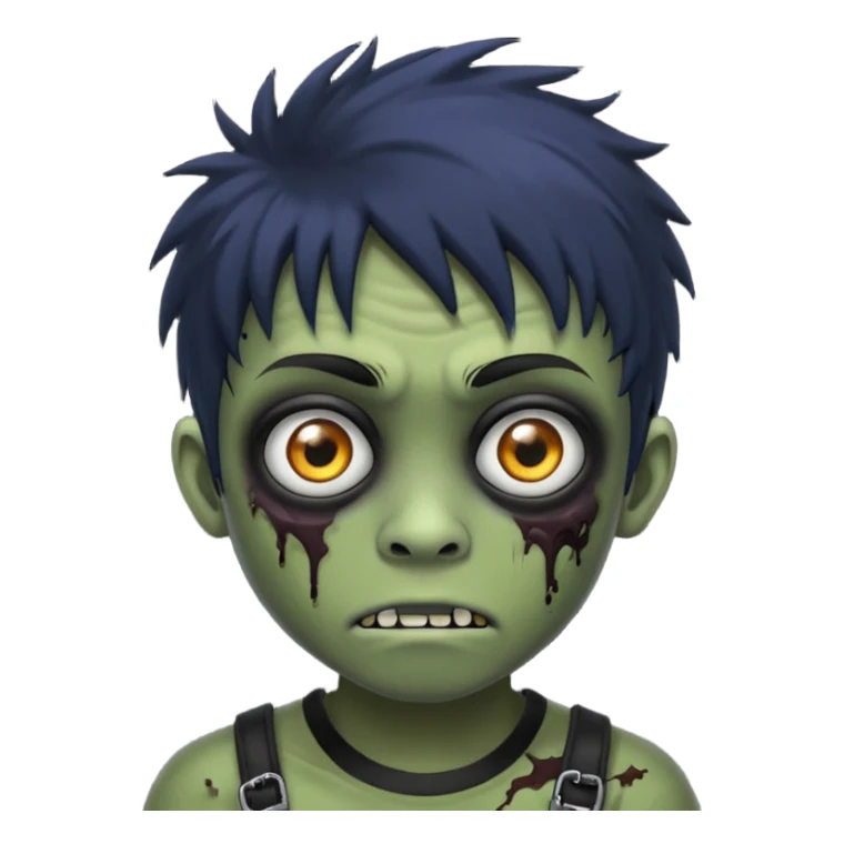 crie um menino zumbi emo sem o rosto deformado sticker