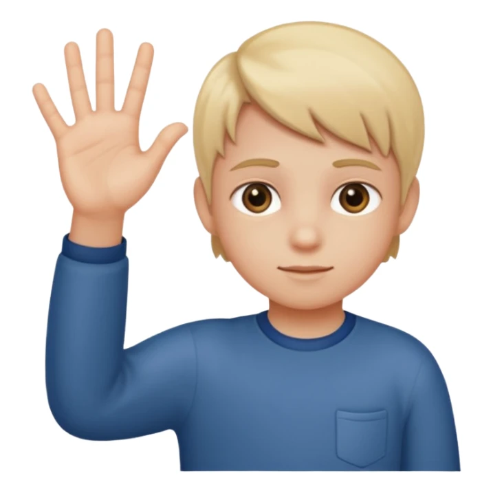 A kid holding a 6 on they left hand and 7 on right sticker