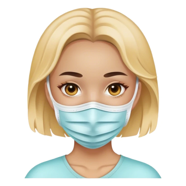 Chica con mascarilla en el rostro  sticker