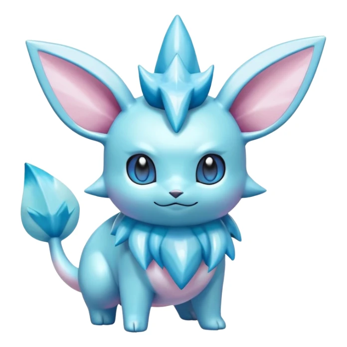 Shiny colorful Glaceon-Vaporeon-Clefairy-Pokémon-hybrid-creature sticker