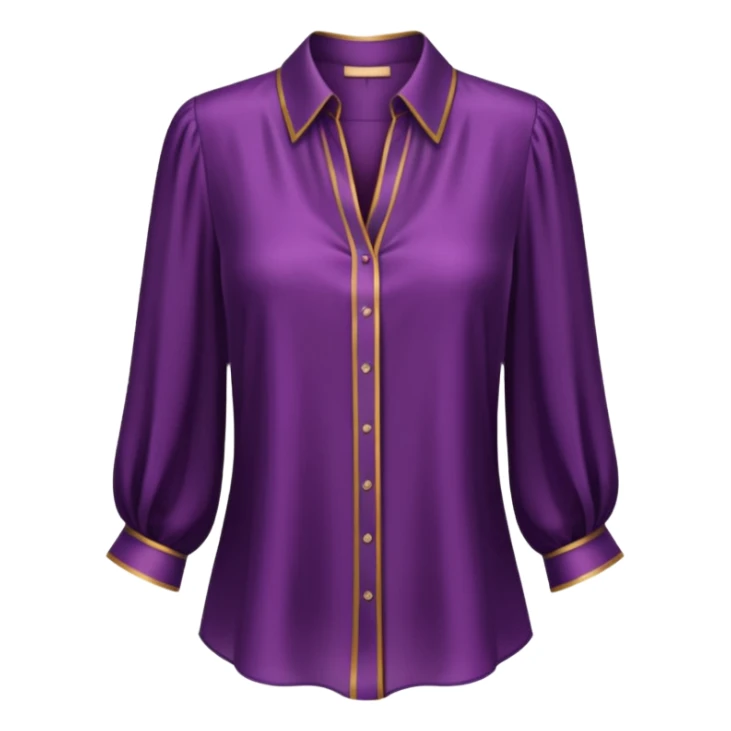 Realistic isolated womens deep plum color detailed blouse. No humans, isolated  sticker