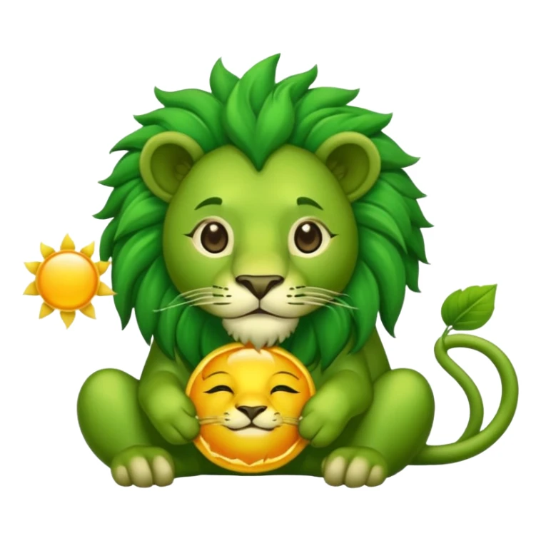 Alchemist style green lion eating sun sticker