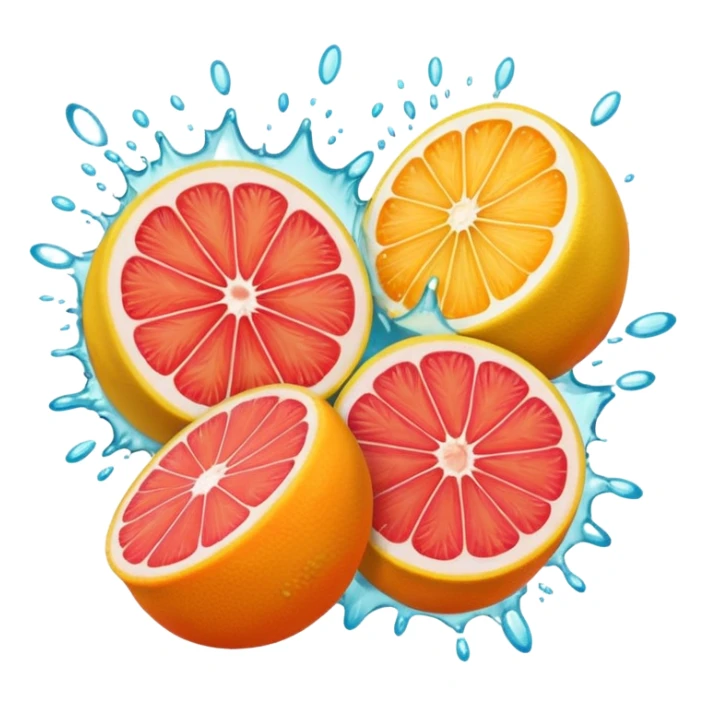exposion of lemon, orange and grapeffruit sticker