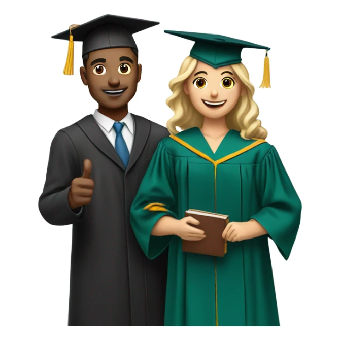 men teacher with her student in graduation day picture sticker