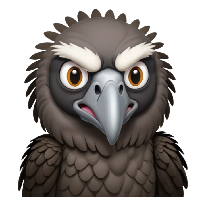 Old black angry  vulture looking to front sticker