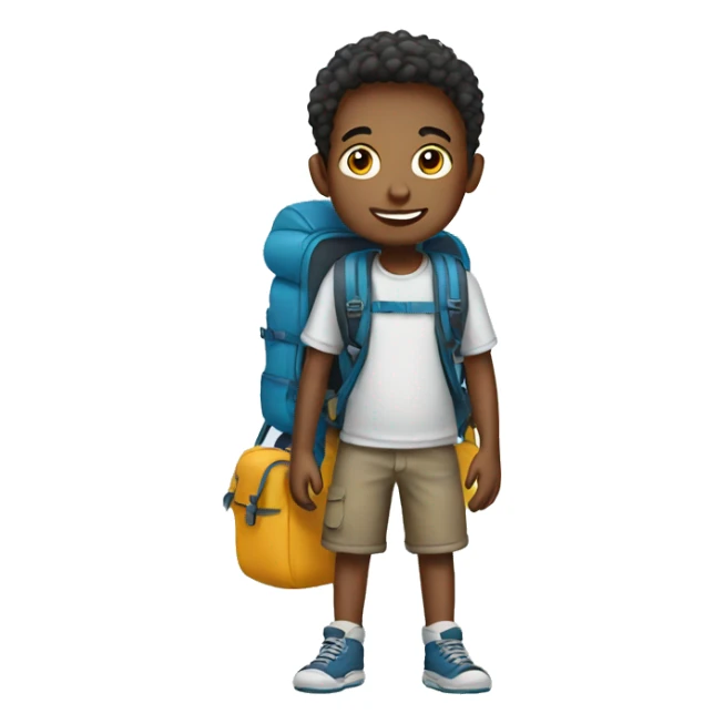 boy with backpack sticker