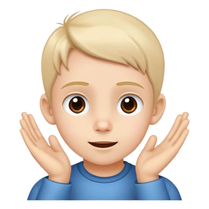 child listening attentively, hand to ear, cheerful and focused sticker