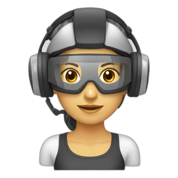 Femme qui un casque de réalité virtuelle sticker