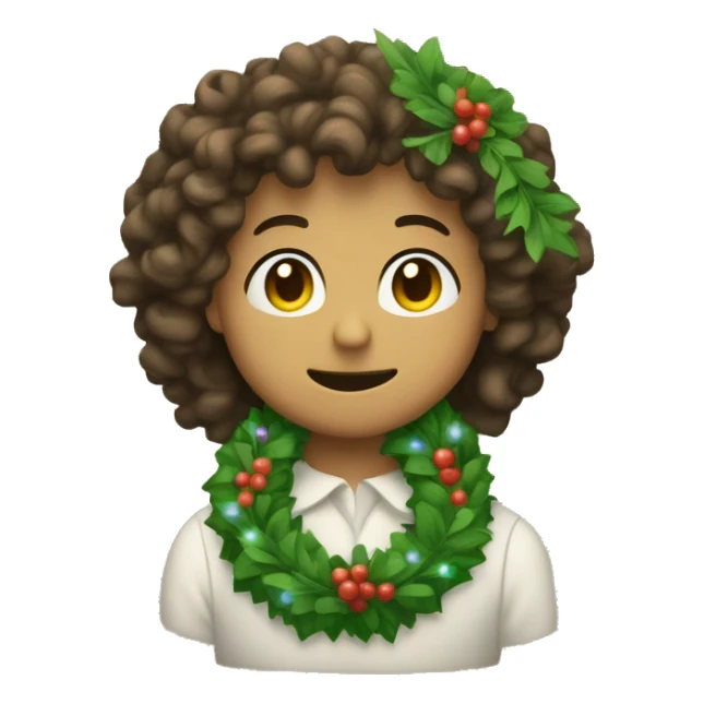 Curly braces on top of a slightly visible "ツ" character, with a wreath around them. The right side of the wreath has trans colors. sticker