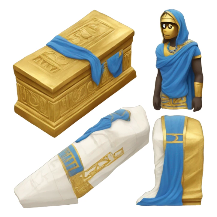 gold blue white black sarcophagus, full body  sticker