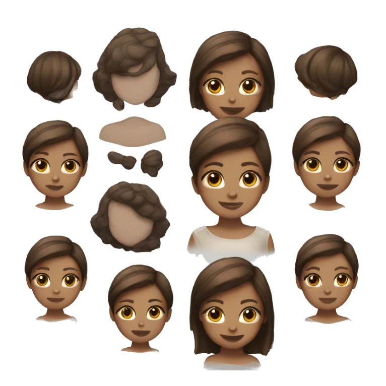 girl shorthair with brown and black highlights white skin cute sticker