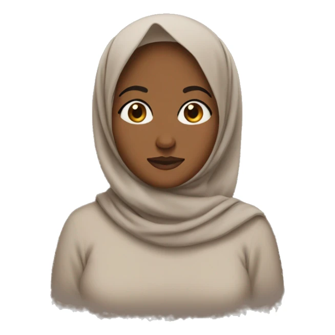 brown skinned emoji shrugging with flowy hijab style sticker