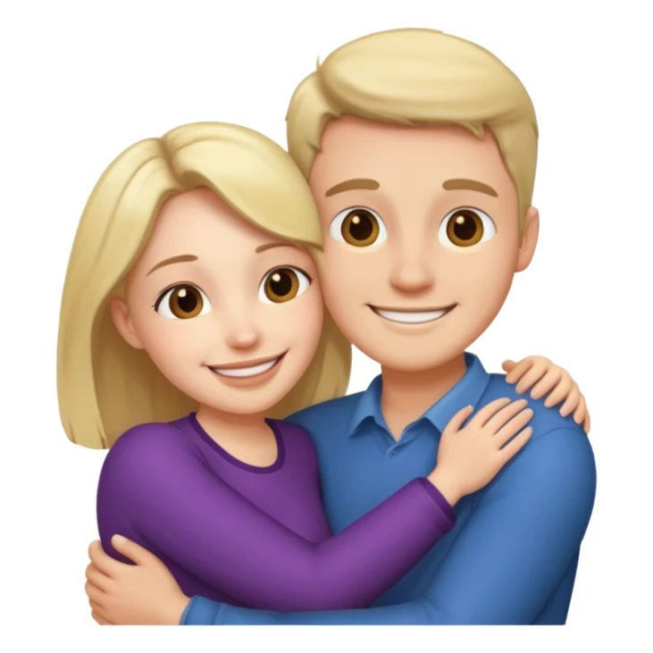 A hugging couple of a woman and a man sticker