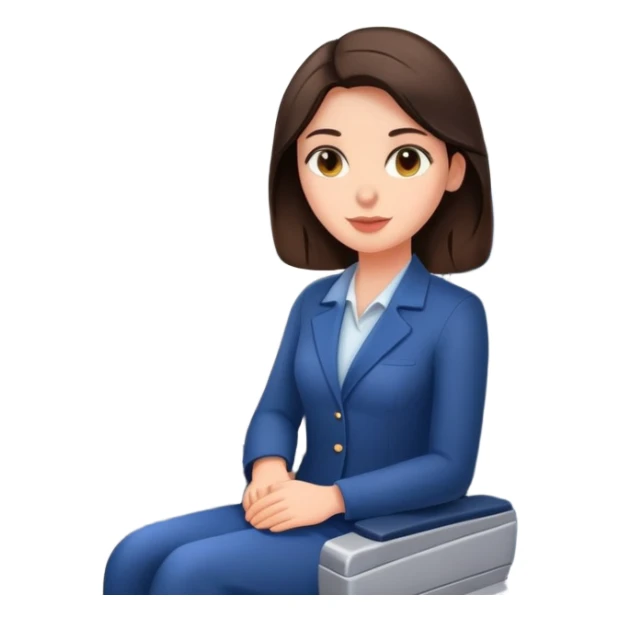 Brunette sitting in airplane seat sticker