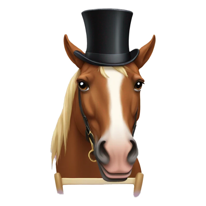 Horse with a top hat sitting on a chair  sticker