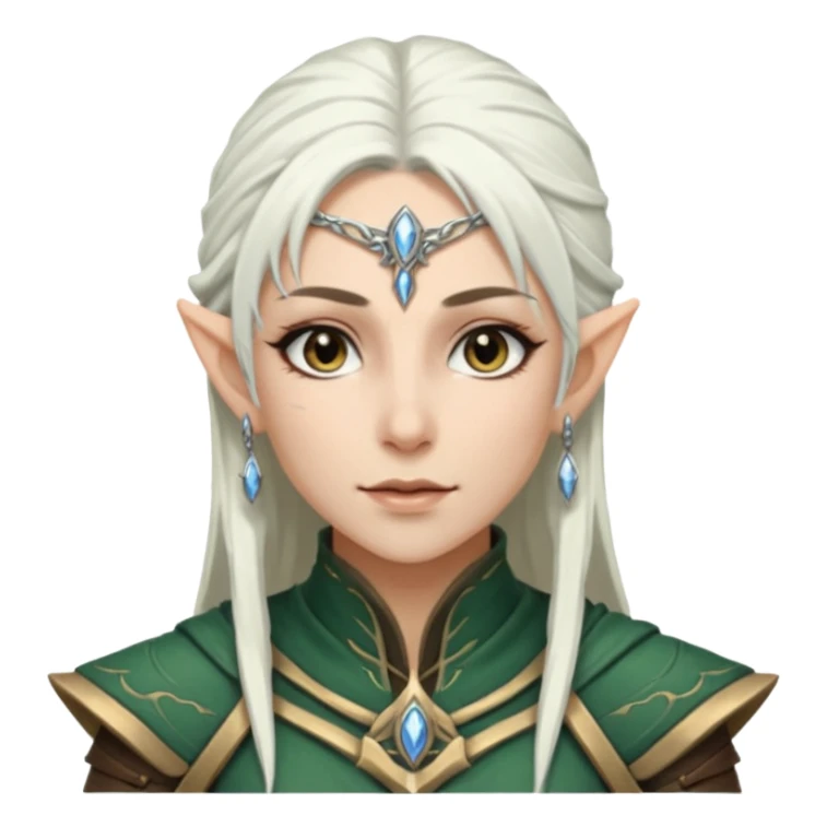 ESO female high elf warrior with white hair,lashes and earrings sticker