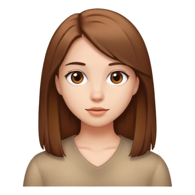 a girl with brown straight hair sticker