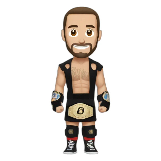 Cm punk with championship belt sticker