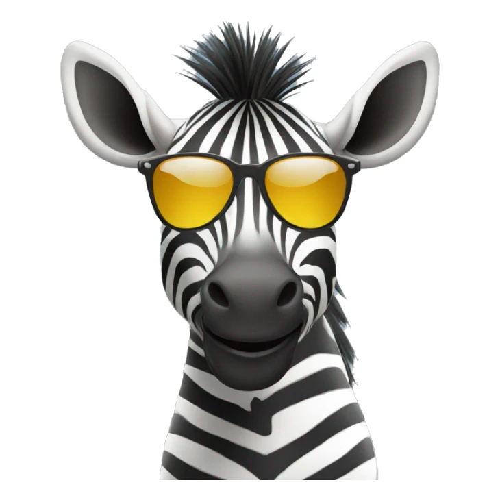 zebra with sunglasses sticker