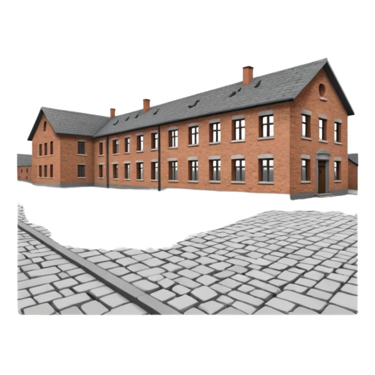 Auschwitz camp from outside but png of that structure  sticker