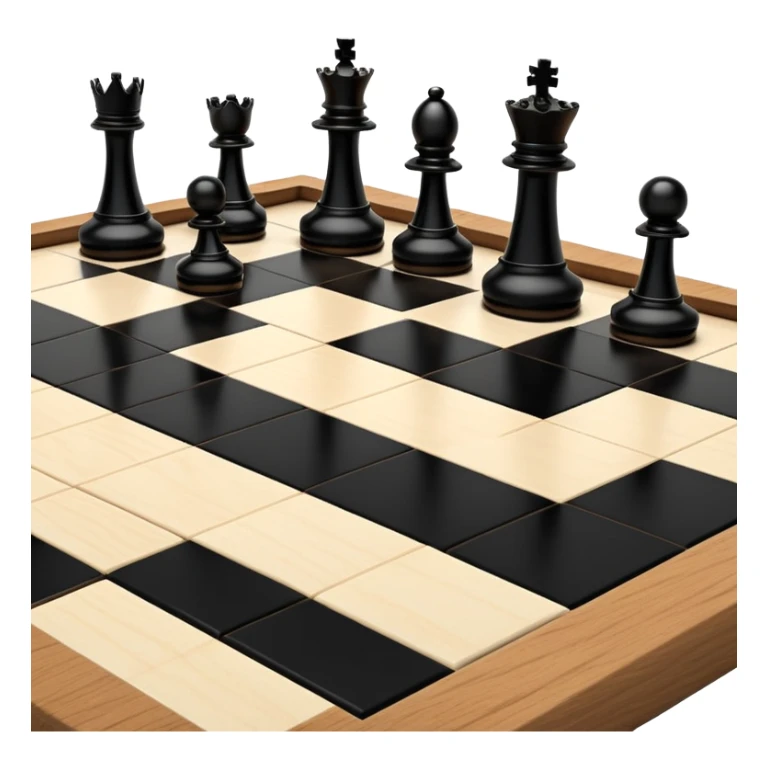 A chessboard with a few strategically placed pieces, including a king, queen, and pawns. The scene highlights the classic black and white squares of the board, emphasizing strategy and thoughtfulness in the game of chess. sticker