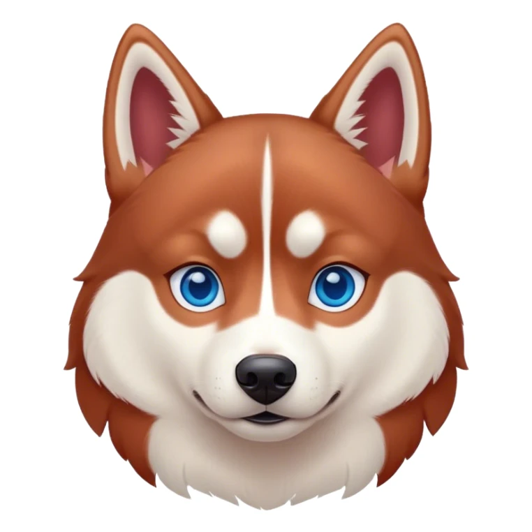 Disney-style red Siberian husky with blue eyes, cute sticker