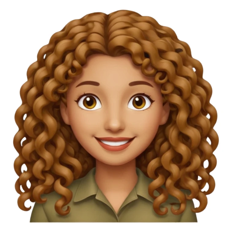 long hair light brown curly olive skin sticker