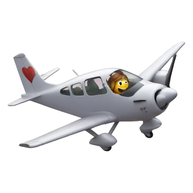 Heart in cockpit of plane sticker