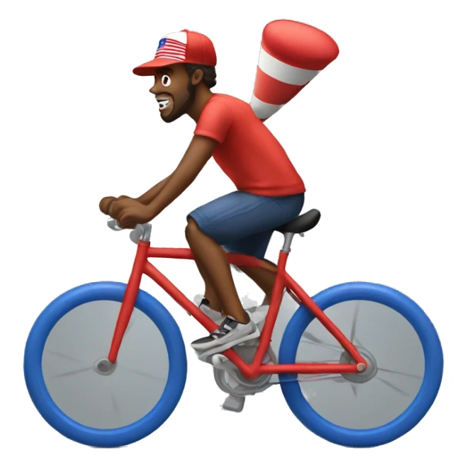 guy on a bike wearing a maga hat  sticker
