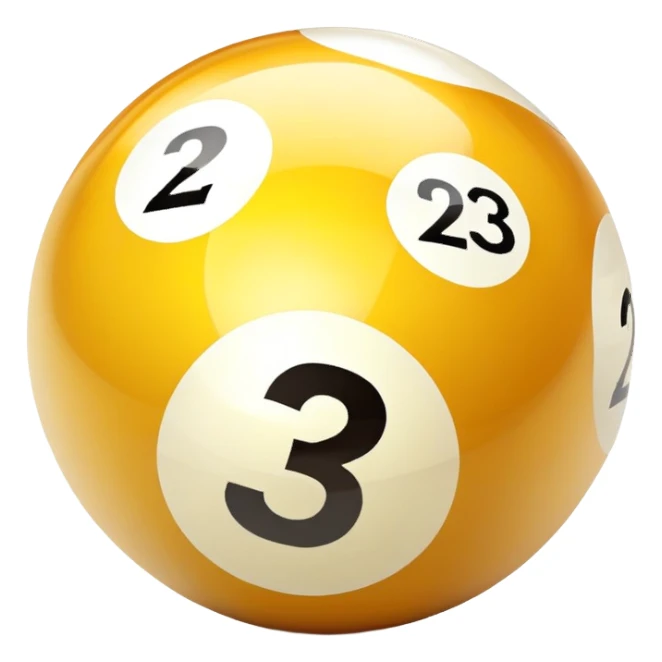 golden billiard ball with the number 23 in a pixelated style sticker