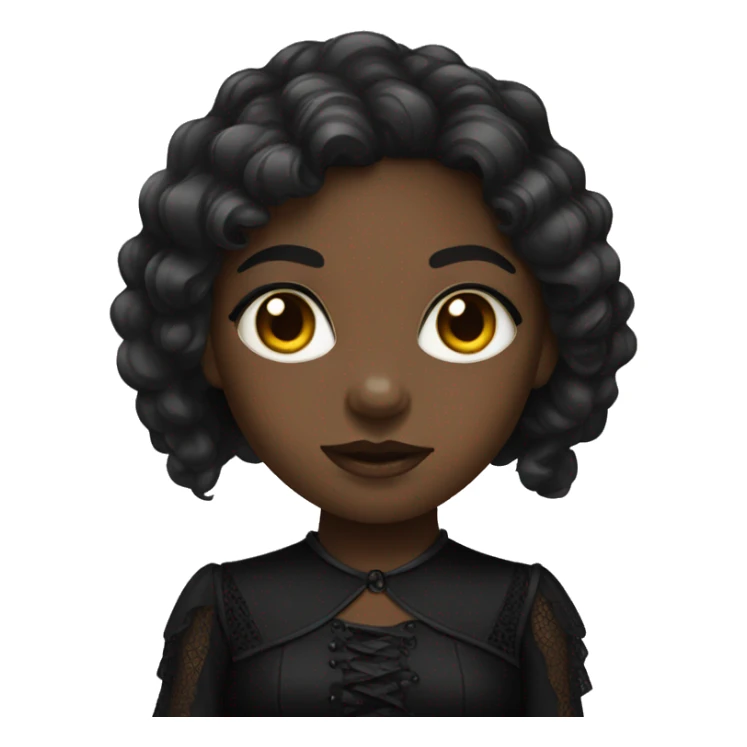 black girl wearing gothic dress  sticker