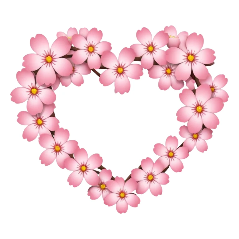 sakura heart with a soft white outline sticker