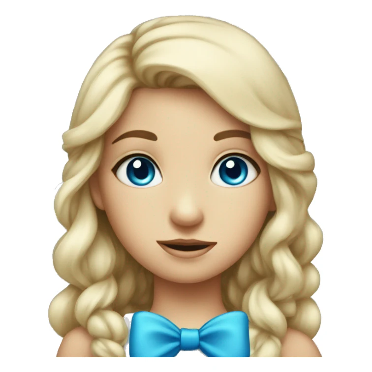 blue-eyed girl with bow sticker