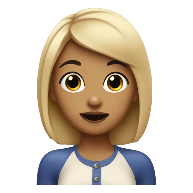 tan girl with short black bangs eating blueberries sticker