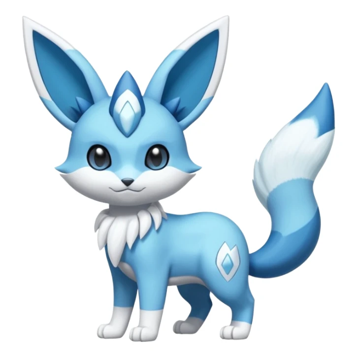 Glaceon-Dewott-Meowstic-Fakémon-hybrid-creature (full body)  sticker